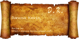 Dancsa Kevin névjegykártya