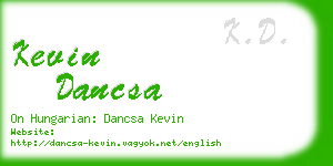 kevin dancsa business card